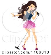 Cartoon Of A Teen Pop Star Singer Royalty Free Vector Clipart