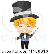 Poster, Art Print Of Happy Magician Boy With A Wand
