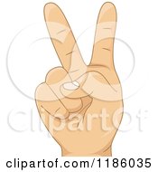 Cartoon Of A Kids Hand Counting Number Two Royalty Free Vector Clipart