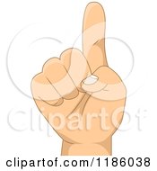 Cartoon Of A Kids Hand Counting Number One Royalty Free Vector Clipart