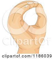 Cartoon Of A Kids Hand Counting Number Zero Royalty Free Vector Clipart