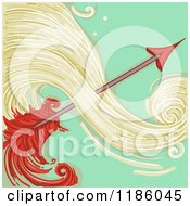 Poster, Art Print Of Red Arrow Saggitarius Horoscope Zodiac Background
