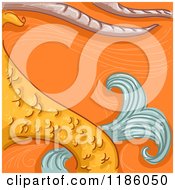 Cartoon Of A Goat Horn And Fish Tail Capricorn Horoscope Zodiac Background Royalty Free Vector Clipart
