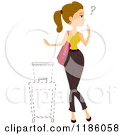 Poster, Art Print Of Conused Woman With Missing Luggage
