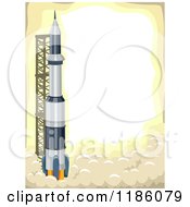 Poster, Art Print Of Launching Rocket With Copyspace On Yellow