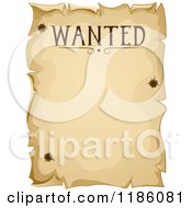 Cartoon Of A Vintage Wanted Sign With Bullet Holes Royalty Free Vector Clipart
