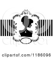 Poster, Art Print Of Silhouetted Woman Framed Over Stripes