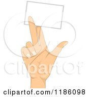 Poster, Art Print Of Hand Holding Up A Blank Business Card