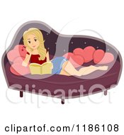 Poster, Art Print Of Blond Woman Resting On A Sofa And Writing In A Journal