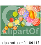 Cartoon Of A Background Of Patterned Circles On Green Royalty Free Vector Clipart by BNP Design Studio