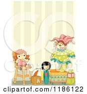 Poster, Art Print Of Room With Toys Against Striped Wallpaper