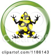 Clipart Of A Poison Dart Frog In A Green Circle Icon Royalty Free Vector Illustration
