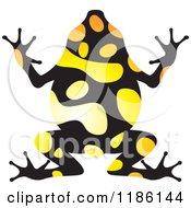 Clipart Of A Yellow And Black Poison Dart Frog Royalty Free Vector Illustration
