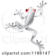 Clipart Of A Jumping Red Eyed Silver Tree Frog 2 Royalty Free Vector Illustration by Lal Perera
