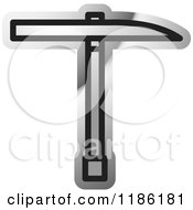 Clipart Of A Silver Mining Pickaxe Tool Icon 2 Royalty Free Vector Illustration