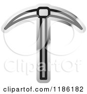 Clipart Of A Silver Mining Pickaxe Tool Icon Royalty Free Vector Illustration