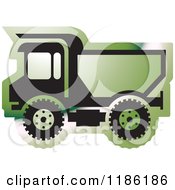 Clipart Of A Green Mining Dump Truck Icon Royalty Free Vector Illustration