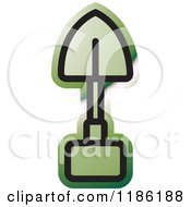 Clipart Of A Green Mining Shovel Icon Royalty Free Vector Illustration by Lal Perera