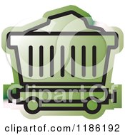 Clipart Of A Green Mining Cart Icon Royalty Free Vector Illustration