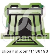 Clipart Of A Green Mine Entrance Icon Royalty Free Vector Illustration
