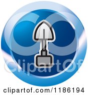 Clipart Of A Blue Mining Shovel Icon Royalty Free Vector Illustration