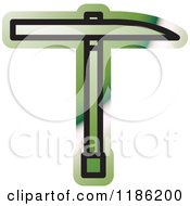 Clipart Of A Green Mining Pickaxe Tool Icon 2 Royalty Free Vector Illustration by Lal Perera