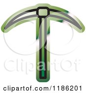 Clipart Of A Green Mining Pickaxe Tool Icon Royalty Free Vector Illustration
