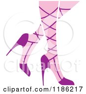 Clipart Of A Pair Of Womens Legs In Purple High Heels Royalty Free Vector Illustration by Lal Perera