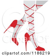 Clipart Of A Pair Of White Womens Legs In Red High Heels Royalty Free Vector Illustration by Lal Perera