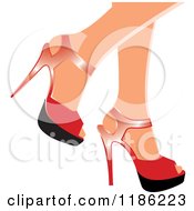 Poster, Art Print Of Pair Of Womens Legs In Red High Heels