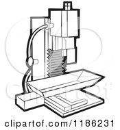 Clipart Of A Black And White Milling Machine Royalty Free Vector Illustration
