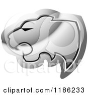Poster, Art Print Of Silver Cheetah Head Icon