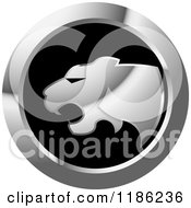 Clipart Of A Silver Cheetah Icon 2 Royalty Free Vector Illustration by Lal Perera