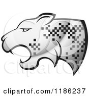 Poster, Art Print Of Silver Cheetah With Pixel Spots