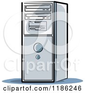 Clipart Of A Desktop Computer Tower Royalty Free Vector Illustration