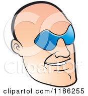 Poster, Art Print Of Bald Mans Face With Glasses