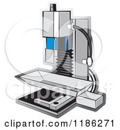 Clipart Of A Milling Machine Royalty Free Vector Illustration