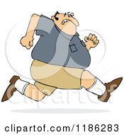 Poster, Art Print Of Chubby Man Sprinting Away From Something