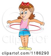 Poster, Art Print Of Happy Girl Playing With A Hula Hoop