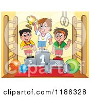 Poster, Art Print Of Boys On Placement Podiums In A Gym