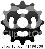 Clipart Of A Black And White Gear Cog Wheel 4 Royalty Free Vector Illustration