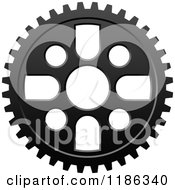 Poster, Art Print Of Black And White Gear Cog Wheel 5