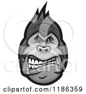 Poster, Art Print Of Mad Grayscale Gorilla Face