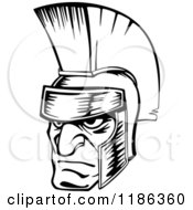Poster, Art Print Of Black And White Angry Spartan Warrior Face