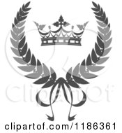 Poster, Art Print Of Gray Laurel Wreath Crown And Bow