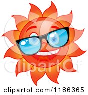 Happy Red Sun Wearing Glasses