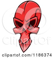 Clipart Of A Creepy Red Skull Royalty Free Vector Illustration
