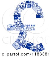 Blue Pound Sterling Lira Currency Symbol Formed Of Icons