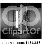 Clipart Of A 3d Open Bank Vault Royalty Free CGI Illustration