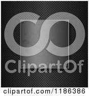 Clipart Of A 3d Metal Plaque On Perforated Metal Royalty Free Vector Illustration
